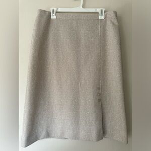 Twill Pencil Skirt | Beige Cream